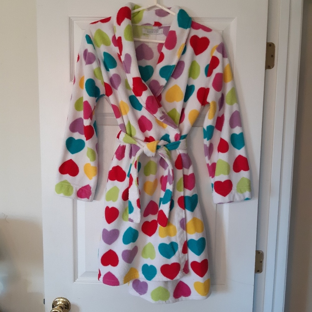 Fluffy Rainbow Hearts Robe - Picture 2 of 3